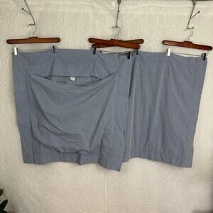 Nobility European Cottom Pillow Shams 30" Chambray Blue  Bedroom Bed Set of 2